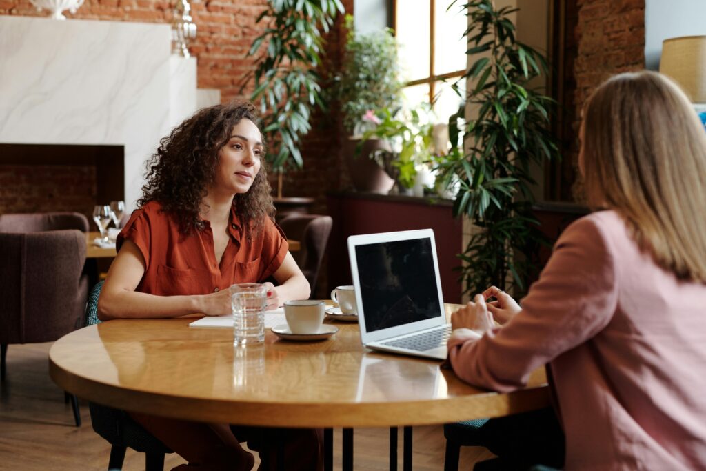 Two women having an interview